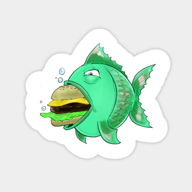 Fish Burger Sticker by Schink